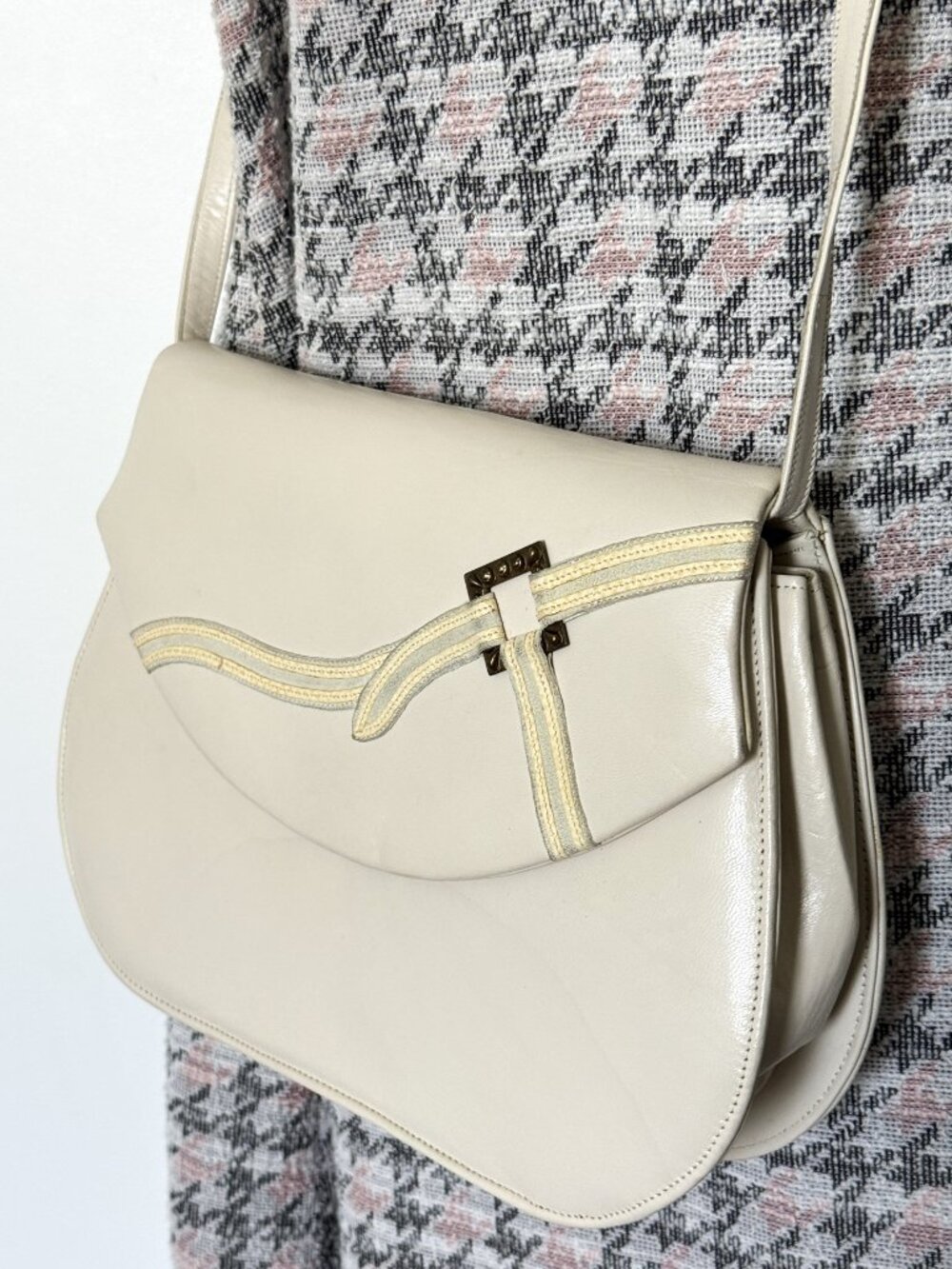 Bally crossbody bag Vintage women's milk color leather made in Italy - Picture 4 of 7